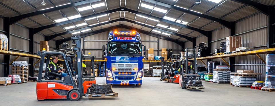 A frenni lorry in the depot at Crymych